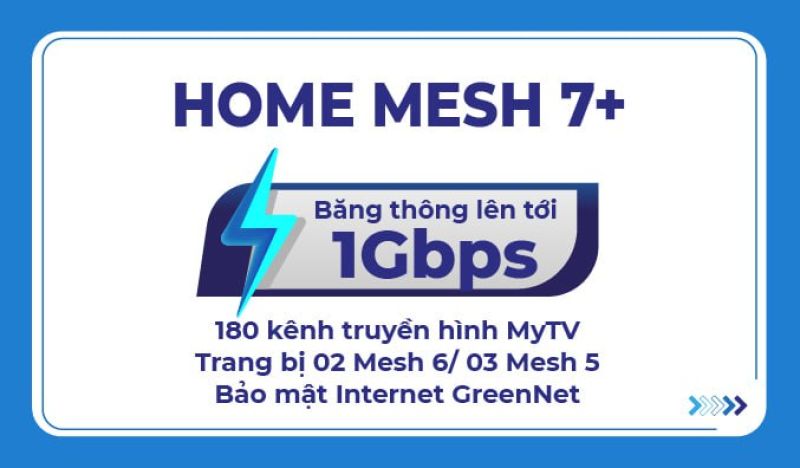 HOME MESH 7+ (Gói Internet + Truyền hình MyTV + Thiết bị MESH)